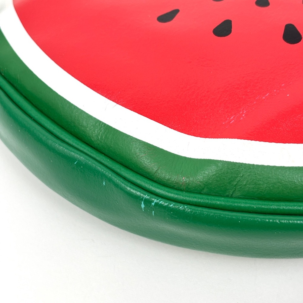 Lillian Vernon Leather Watermelon Slice Motif Pouch Clutch Bag - Picture 10 of 11